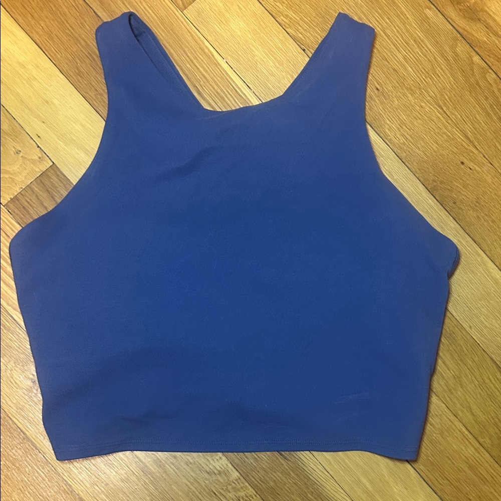 Athleta blue athletic racerback sports bra Ultimate crop M